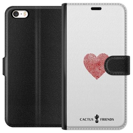 Kompatibelt Lommeboketui til Apple Apple iPhone 5 Cactus and Friends - Fingerprint Love
