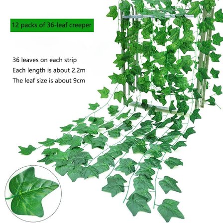 12 kunstige vinstokker falske eføyblader kunstig eføy