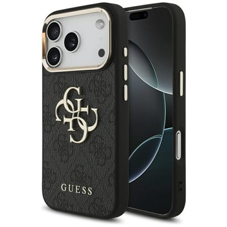 Guess 4G Big 4G Classic Logo kotelo iPhone 17 Pro - musta ja kultainen