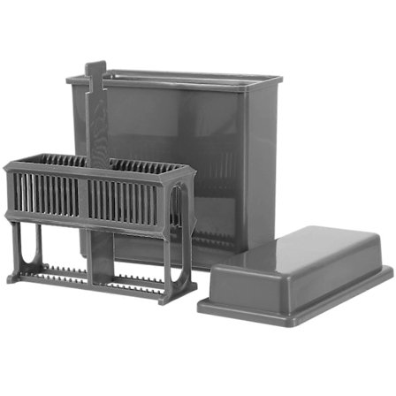 1 Sett Laboratorie Mikroskop Objektglass Fargingsstativ Plast Objektglass Fargingskrukke Oppbevaring Objektglass Stativ