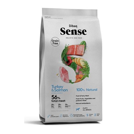 DIBAQ - Sense Puppy Salmon & Turkey 12kg - Hund - Hundefôr & hundemat - Tørrfôr for hund - ZOO.no