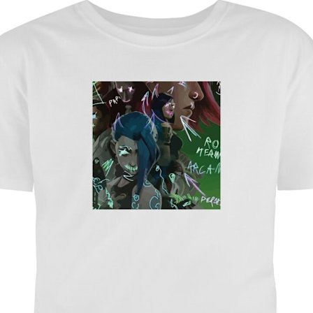 T-shirt för Vuxen | Klassisk Vuxen-T-shirt Arcane, League of Legends Vit XL