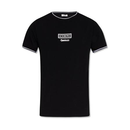 Iceberg, T-shirt with logo Zwart, Heren, Maat:L