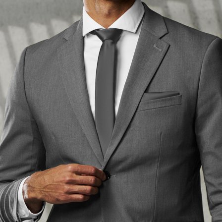 Charcoal Grey 6cm Basic Tie for Men - Skinny ties
