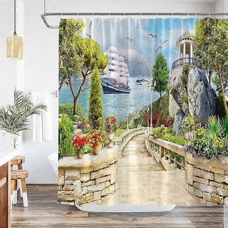 Bruseforhæng, meldugsikre badeværelsesforhæng, vaskbare