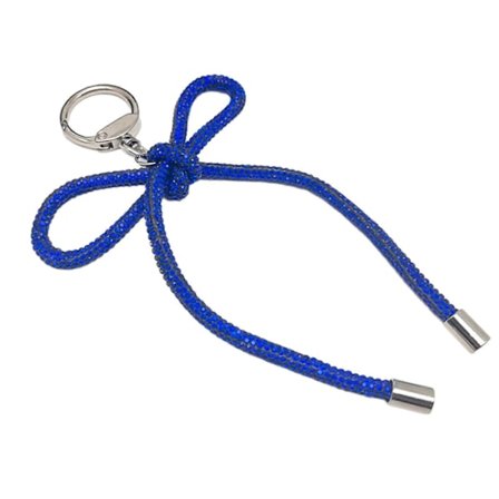 Trendy Rhinestones Tau Bowknot Nøkkelring Blendende Bowknot Anheng Nøkkelring Charm med Rhinestones for Håndveske Dekorasjon Rød