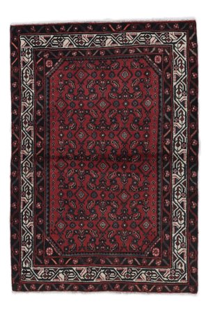 Oriental Hamadan Rug 112X163 Black/Dark Red Wool, Persia