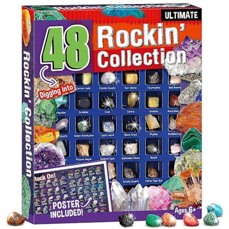 48 kpl Luonnonkristallikivi Kivi- ja mineraalikasvatussetti lapsille Geologian jalokivisetti STEM-tiedekasvatuslelut Joululahja