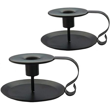 Smijern Lysestake, Svart Lysestaker, Lysestaker for Bryllup, Middag, Festdekorasjoner (2 stk)