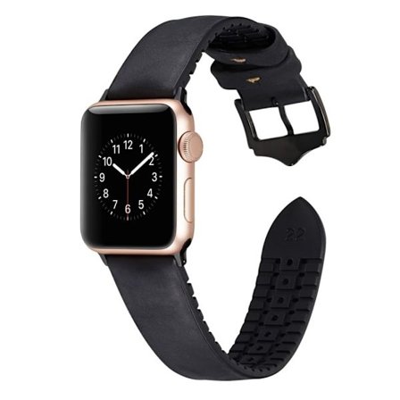 Apple Watch Series 4 40mm läderöverdraget klockarmband - Svart