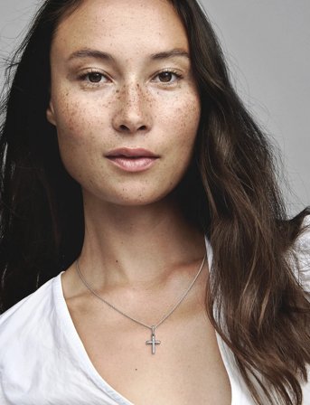 Pandora Cross Silver Pendant With Clear Cubic Zirconia - Silver - ONE SIZE