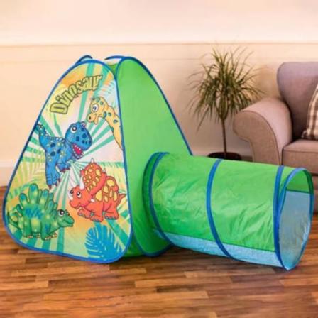 Lekehus for Barn med Leketunnel – Dinosaurer Multicolor