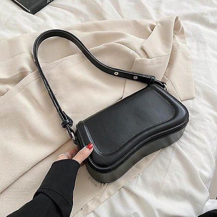 Håndtaske Luksus Designer Skulder Crossbody Tasker Til Kvinder Pu Læder Trend Kvinde Underarm Taske Mode Pung Flap Håndtasker(Sort)