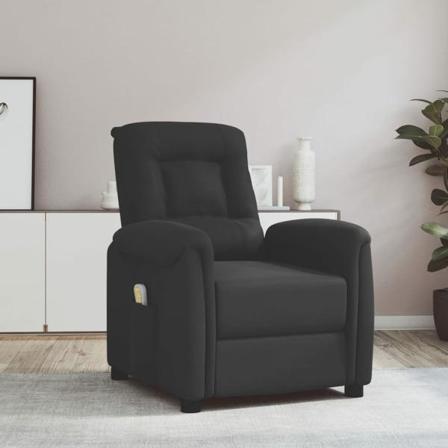 Vidaxl Massagefåtölj Med Uppresningshjälp Svart Mikrofibertyg Svart