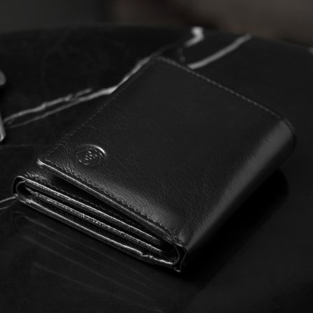 Portafoglio California pieghevole in pelle nera per uomini - Portafogli