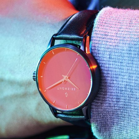 Onknown | Red Glass Stainless Steel Watch for Men - Wrist watches