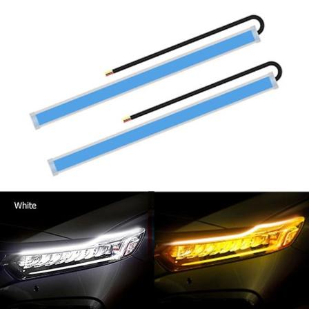 2PCS Start-Scan LED-bil DRL Dagtid Kjørelys Auto Flow