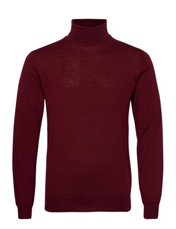 Konrad Merino Roll Neck Knit Knitwear Turtlenecks Punainen Casual Friday