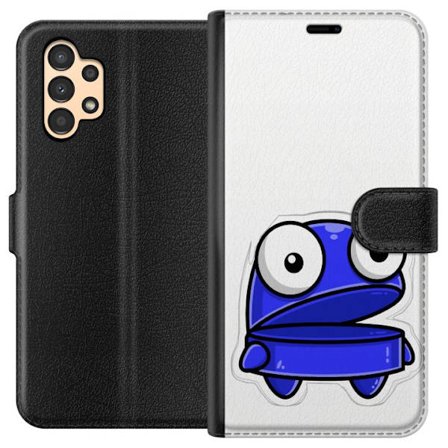 Kompatibel Tegnebogsetui til Samsung Samsung Galaxy A13 Blå tegneseriefigur med åbent udtryk og store øjne i sjov illustration