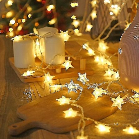 Dekorativa ljusslingor med fe-lampor, 6 meter, 60 LED-lampor, blomsterdekoration