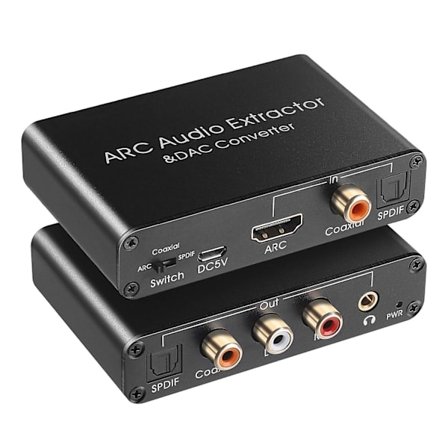Audio Extractor 192khz Dac-omformer Arc Audio Extractor Støtte Digitalt kompatibelt lyd til analogt