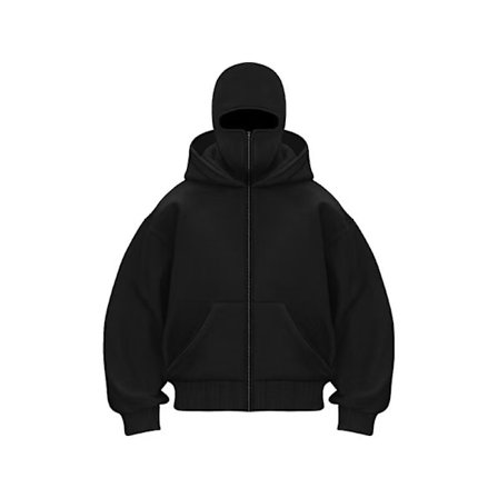 Tyk herre sweatshirt med dobbelt hætte Barak, dobbelt hætte og dobbelt krave sort[YID] black(KDO)