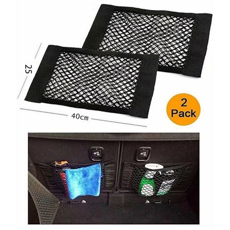rlife Trunk Storage Net, [2 Pack] Car Storage Net - Flaskor, Livsmedel, Förvaringstillägg på Organisatörer för Bil Truck(svart,4025cm)
