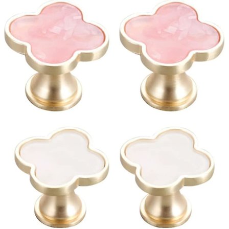 Ren Kobber Skab Skuffe Garderobe Dørgreb Vintage Kommode Skab Skuffe Enkelt Hul Messinggreb Pink Vintage Kommode Skab Skuffe