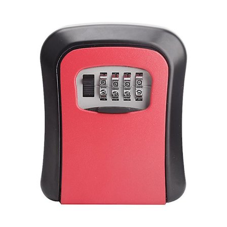 Key Lock Box 4 Position Kombination Vægmonteret Nøgle Sikker Sikker Opbevaringsboks