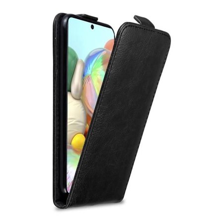 Fodral till Samsung Galaxy A71 4G Fodral i NIGHT BLACK Skyddsfodral Cover Magnetic Flip Wallet