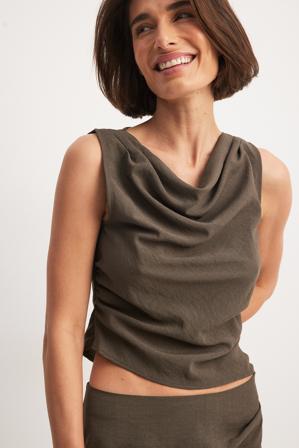 The Hanna Schönberg Edit Pleated Detail Top - Rynkede toppe - Brun - EU 34