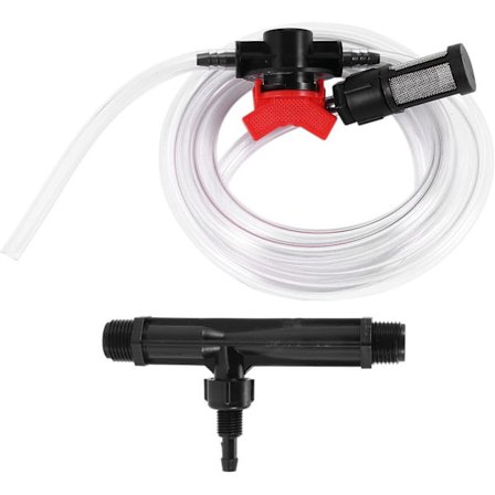 Bevattningskit med Venturi-gödningsinjektor, Sifonprincipen driver effektiv gödselupplösning, Kemisk resistens garanterar hållbarhet