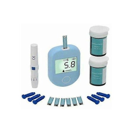 Blodsockertestkit, Diabetes Blodsockerövervakare Glukometer Testare med 50 Testremsor(A)