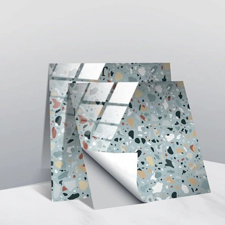 20 st Kakeldekor, Kök Badrum Terrazzo Väggplattor Dekaler Skala och Fäst Kakelöverföringar Dekaler (15 cm x 15 cm, 6x6 tum)