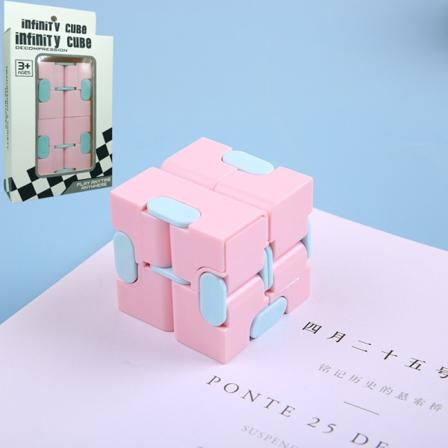 Uendelig kube avstressende gjenstand lommekube makron lommeflipkube avstressende mini lommekube Pink Infinite Cube Boxed
