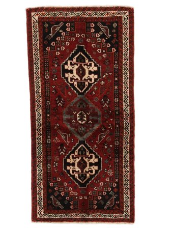 Shiraz Matta Orientalisk Svart/Mörkröd (Ull, Persien)