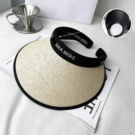 IC Sommar Halmhattar Dam Strand Ultraviolettsäker Tom Top Sun Beige