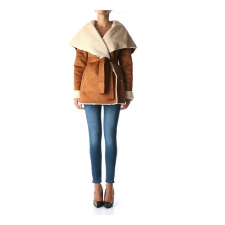 Kocca Belted Coats Brun, Dame Uldfrakker