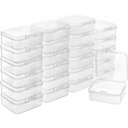 Små oppbevaringsbokser i plast, oppbevaringsbokser, 10 stk. små oppbevaringsbokser, små oppbevaringsbokser, gjennomsiktige