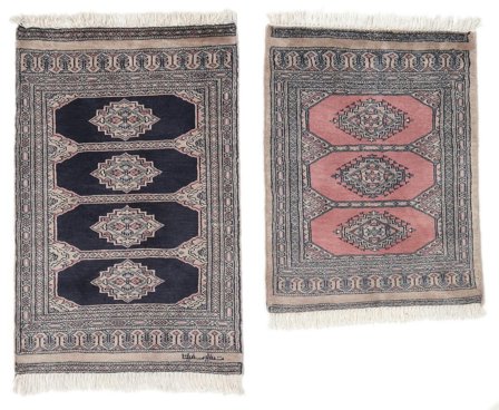 Pakistan Bokhara 2Ply Matta 66X102 Svart/Brun Ull, Pakistan