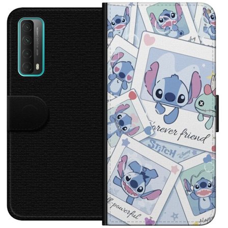 Yhteensopiva Lompakkokotelo Huawei P smart 2021 Unelmoivat pilvet vaaleanpunaisina, lila ja sinisen sävyissä, kimaltelevine tähtineen ja pehmeän satum