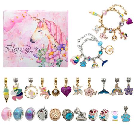24pcs Halsbandshänge Julnedräkningskalender Blindbox B