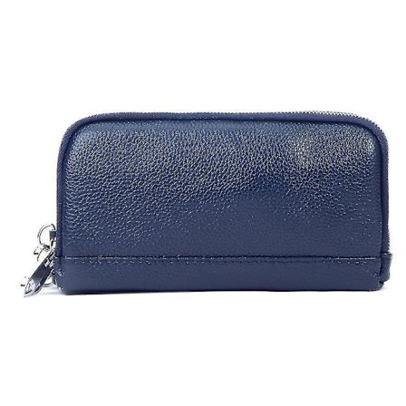 Läder dam clutch ny enkel dubbel lager lång plånbok (Royal Blue)