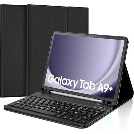 Tablet A9 Plus Tangentbord - Galaxy Tab A9 Plus Fodral med Tangentbord, [QWERTZ Tyska] Tangentbord Magnetiskt Trådlöst Bluetooth Avtagbart