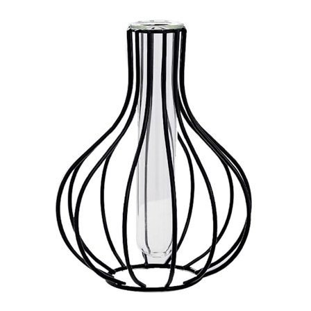 Nordic Simple Plant Vas Geometrisk Glasprovrör Metallhållare Modern Heminredning