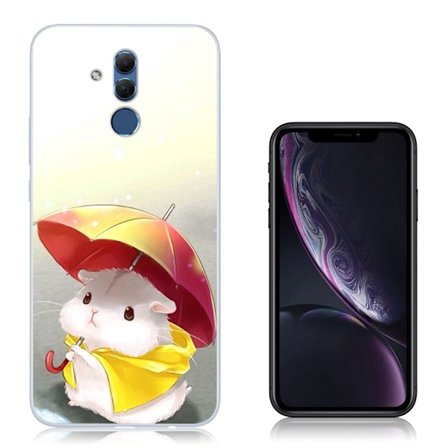 Huawei Mate 20 Lite beskyttelsesetui i silikone med printet mønster - Hamster med paraply