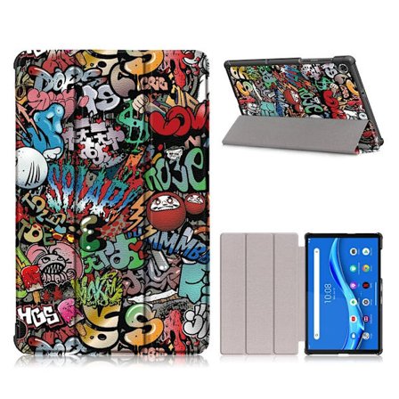 Lenovo Tab M10 FHD Plus kolminkertainen nahkakotelo - Sarjakuva Kuvio