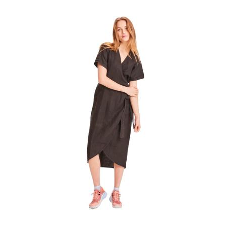 Knowledge Cotton Apparel Orchid Linen Wrap Dress , Bruin , Dames , Maat: S Casual jurken