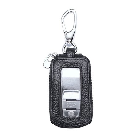 Universell Premium Bilnyckel Fodral Äkta Läder Bil Smart Nyckel fob Hållare för Fjärrkontroll Nyckel Fob