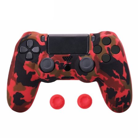 Silikonikotelo PS4-ohjaimelle (Camouflage Red)